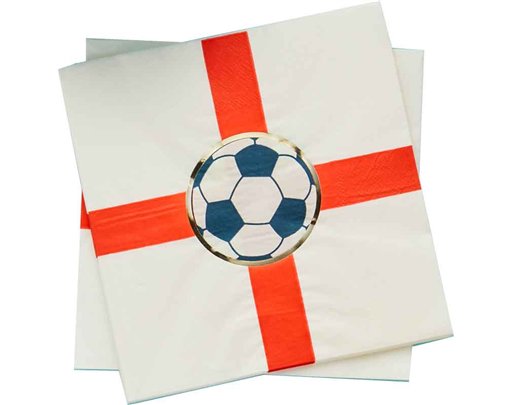 16PK COME ON ENGLAND FOOTBALL PAPER NAPKINS