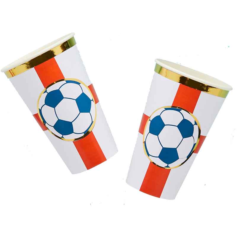 8PK COME ON ENGLAND FOOTBALL JUMBO PAPER CUPS
