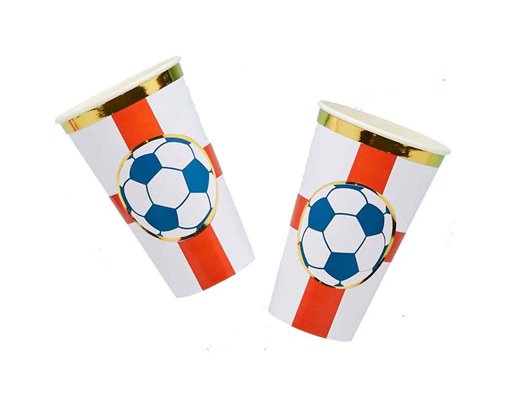 8PK COME ON ENGLAND FOOTBALL JUMBO PAPER CUPS