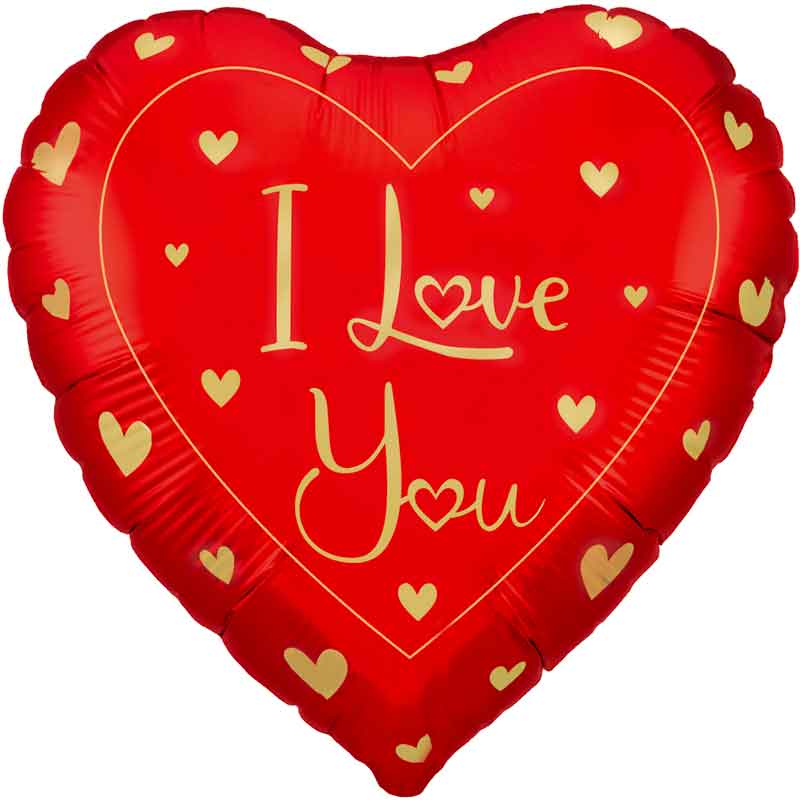 9in I LOVE YOU CONFETTI HEARTS AIR FILL FOIL BALLOON 20S