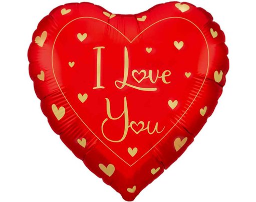 9in I LOVE YOU CONFETTI HEARTS AIR FILL FOIL BALLOON 20S