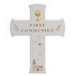 FIRST COMMUNION FAITH & HOPE MANTEL CROSS PLAQUE