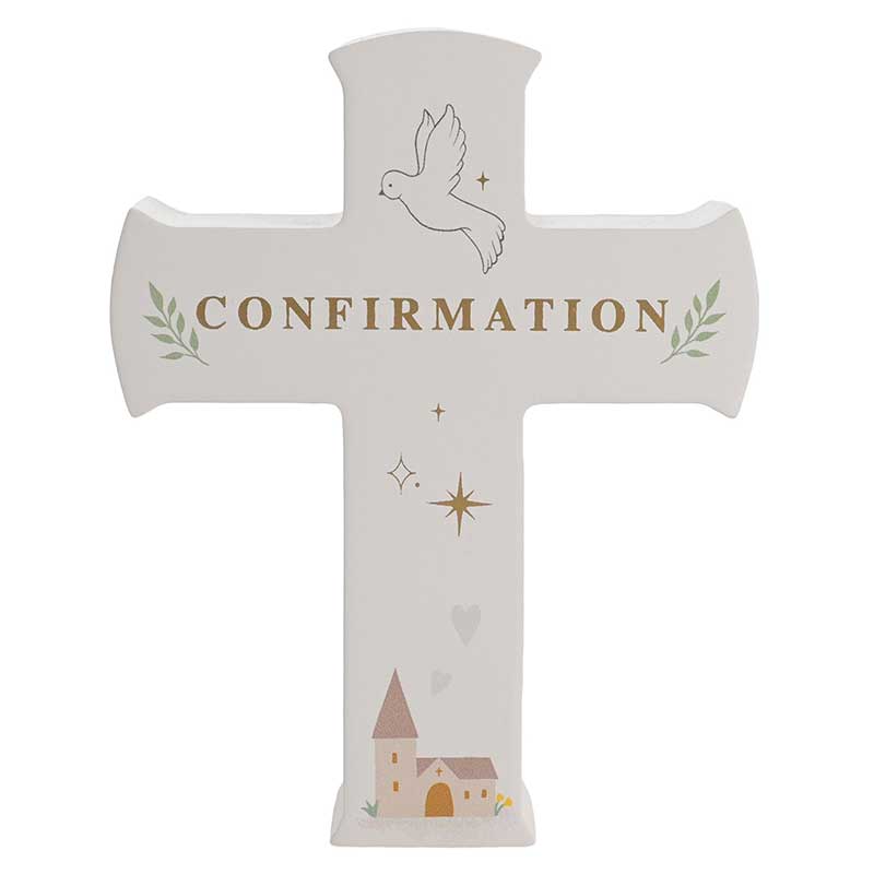 CONFIRMATION FAITH & HOPE MANTEL CROSS PLAQUE