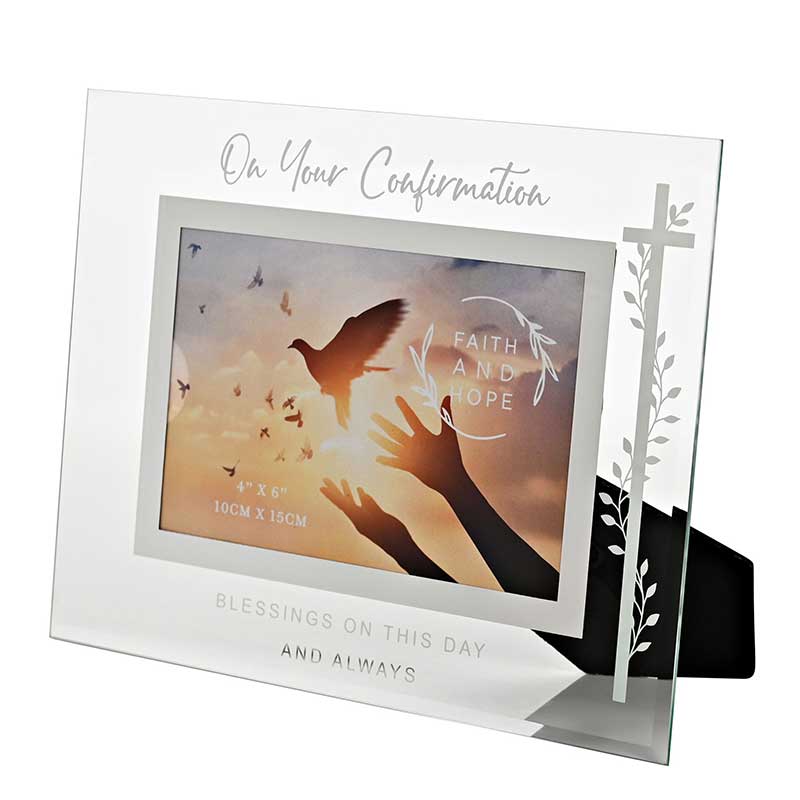 6x4in CONFIRMATION FAITH & HOPE GLASS FRAME