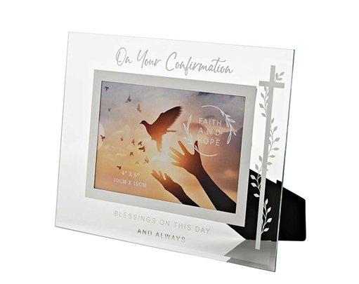 6x4in CONFIRMATION FAITH & HOPE GLASS FRAME