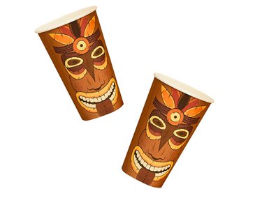 8PK 16oz TROPICAL TIKI PAPER CUPS