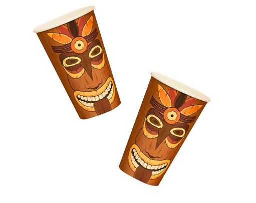 8PK 16oz TROPICAL TIKI PAPER CUPS