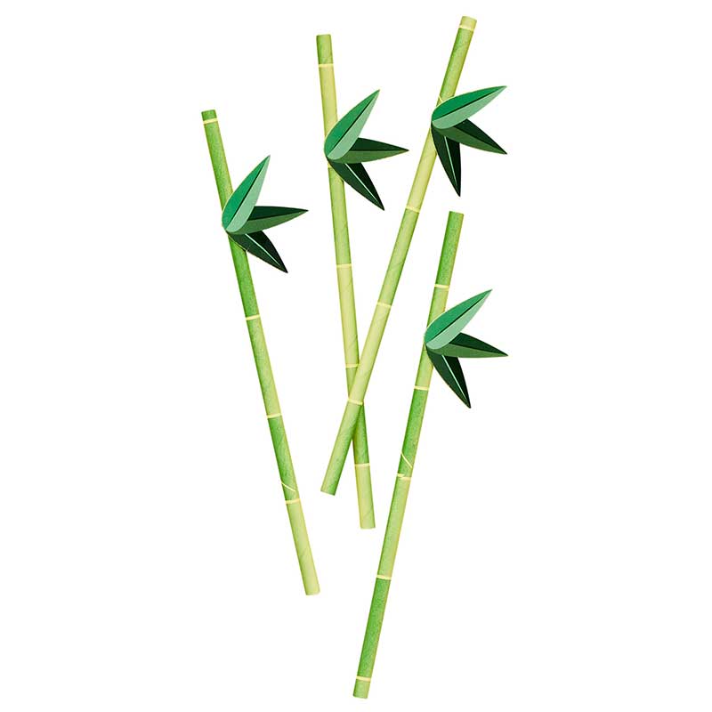 16PK TROPICAL PAPER STRAWS