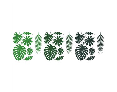 21PC TROPICAL LEAVES ALOHA DECORATIONS