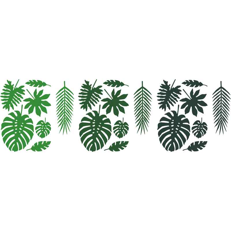 21PC TROPICAL LEAVES ALOHA DECORATIONS