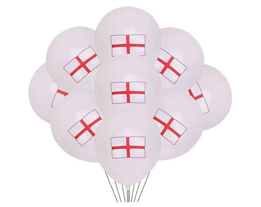 15PK ST GEORGE FLAG PRINTED BALLOONS