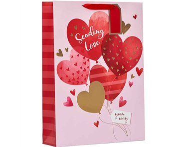 SENDING LOVE BALLOONS VALENTINES DAY XLG GIFT BAG 6S