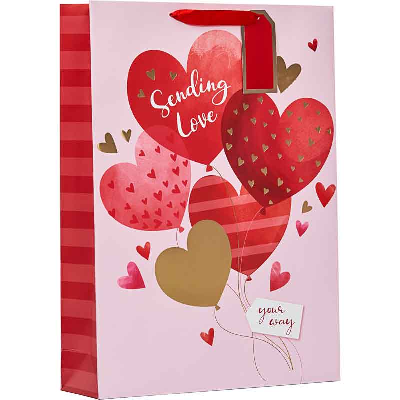 SENDING LOVE BALLOONS VALENTINES DAY XLG GIFT BAG 6S