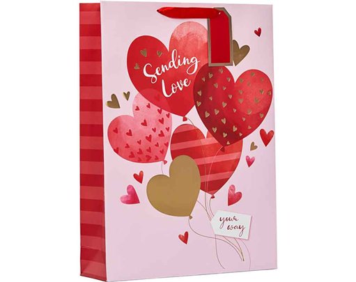 SENDING LOVE BALLOONS VALENTINES DAY XLG GIFT BAG 6S