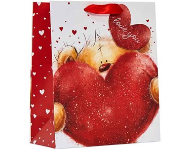 CUTE VALENTINES DAY MEDIUM GIFT BAG 6S