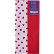 4PK VALENTINES DAY RED HEARTS PRINTED TISSUE 12S