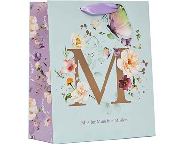 M IS FOR MUM MEDIUM MOTHERS DAY GIFT BAG 6S