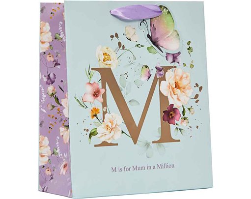 M IS FOR MUM MEDIUM MOTHERS DAY GIFT BAG 6S