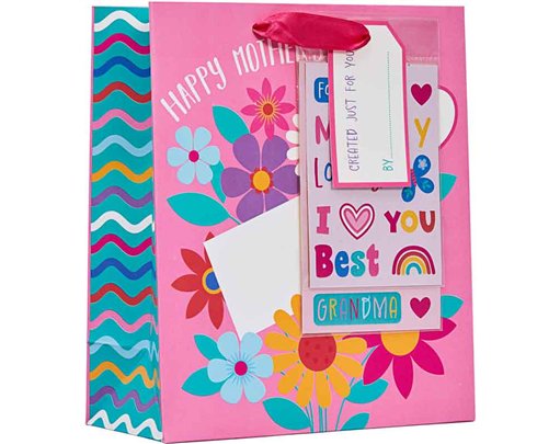 MOTHERS DAY DECORATE YOUR OWN MEDIUM GIFT BAG 6S
