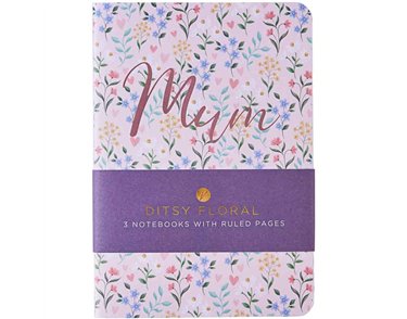 3PK A6 MOTHERS DAY DITSY FORAL NOTEBOOKS