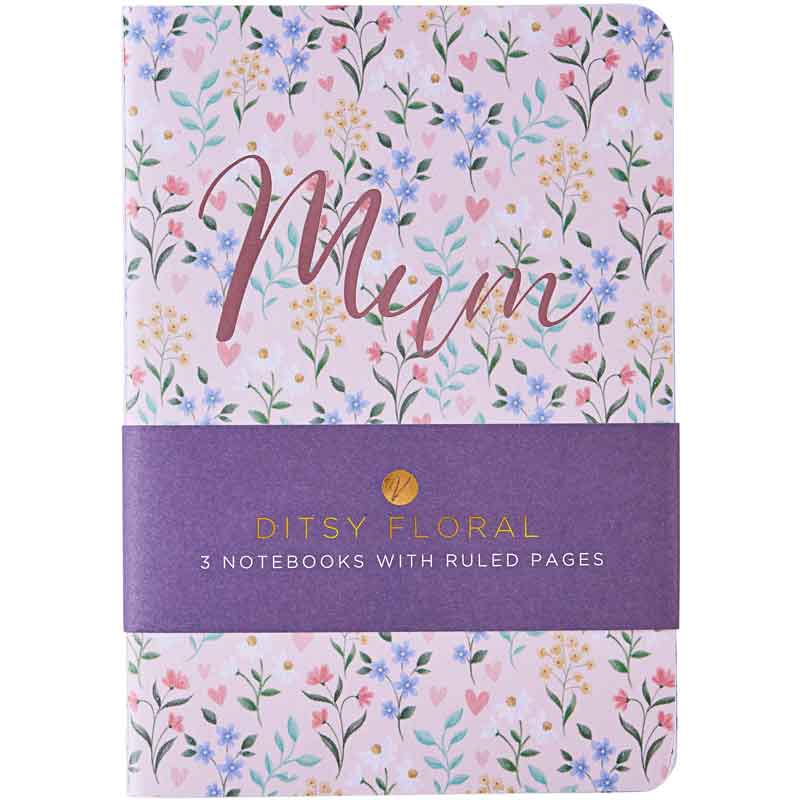 3PK A6 MOTHERS DAY DITSY FORAL NOTEBOOKS