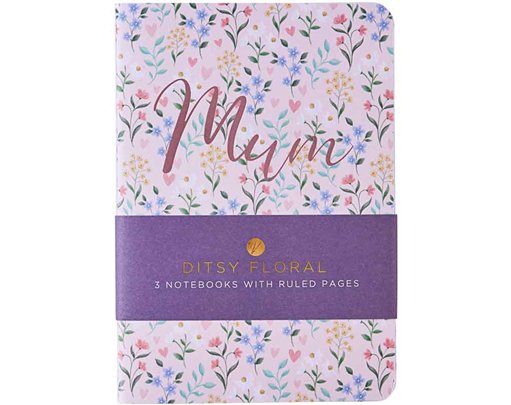 3PK A6 MOTHERS DAY DITSY FORAL NOTEBOOKS