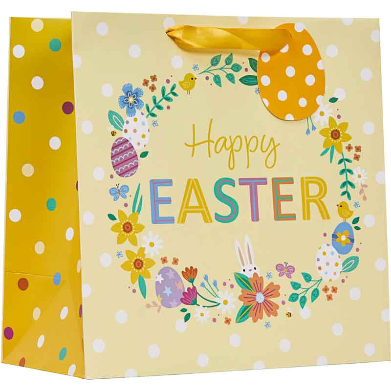 EASTER WREATH LARGE GIFT BAG 6S