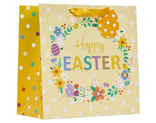 EASTER WREATH LARGE GIFT BAG 6S