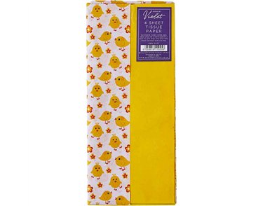 4PK EASTER CHICK PRINTED TISSUE SHEETS 12S