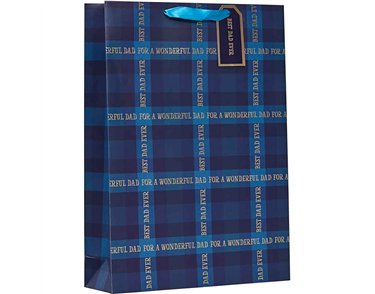 DAD TARTAN XLG FATHERS DAY GIFT BAG 6S