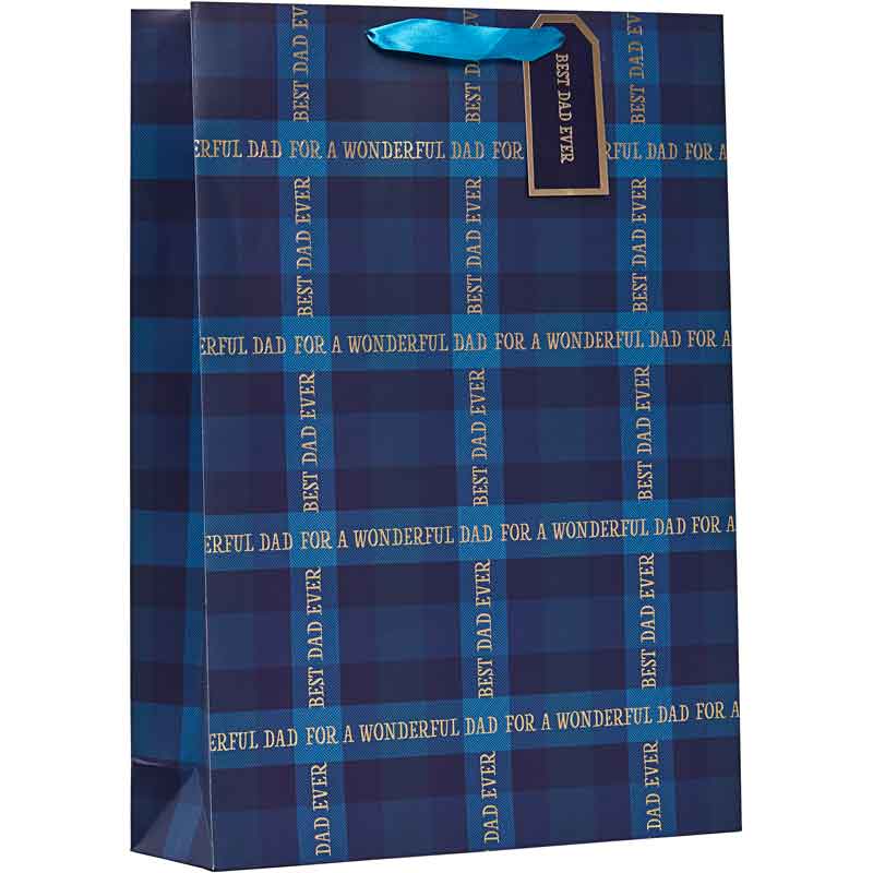 DAD TARTAN XLG FATHERS DAY GIFT BAG 6S