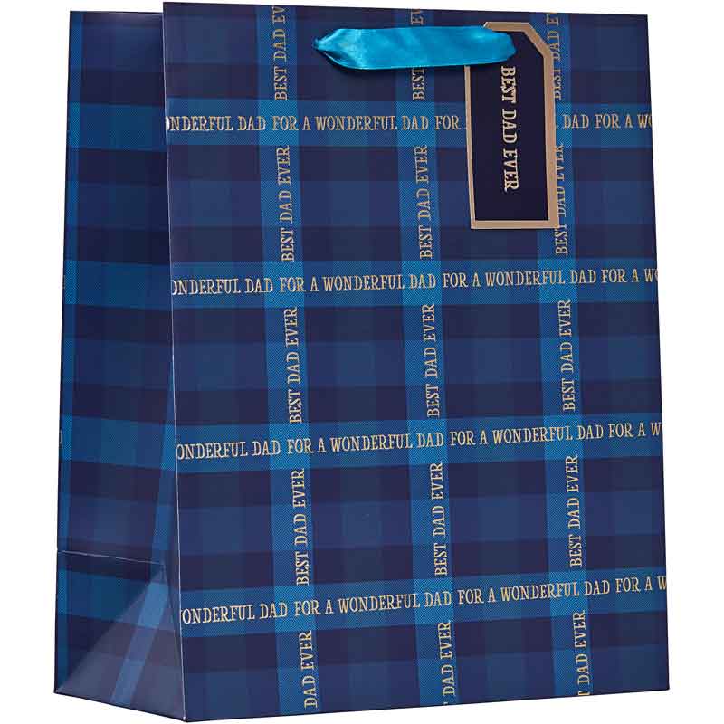 DAD TARTAN LARGE FATHERS DAY GIFT BAG 6S