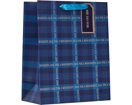 DAD TARTAN LARGE FATHERS DAY GIFT BAG 6S
