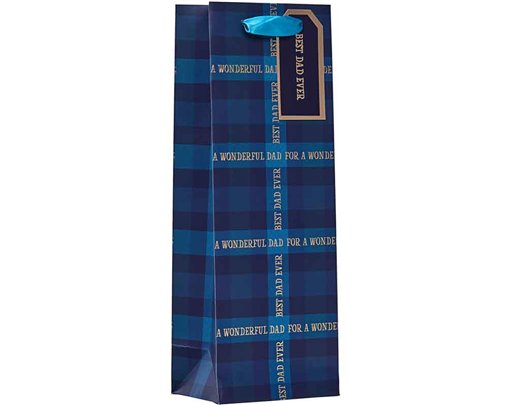 DAD TARTAN FATHERS DAY BOTTLE BAG 6S