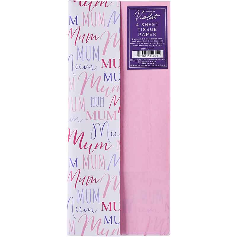 4PK MOTHERS DAY PRINTED TISSUE SHEETS 12S