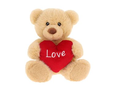 20cm KEELECO BROWN BARNEY BEAR WITH HEART