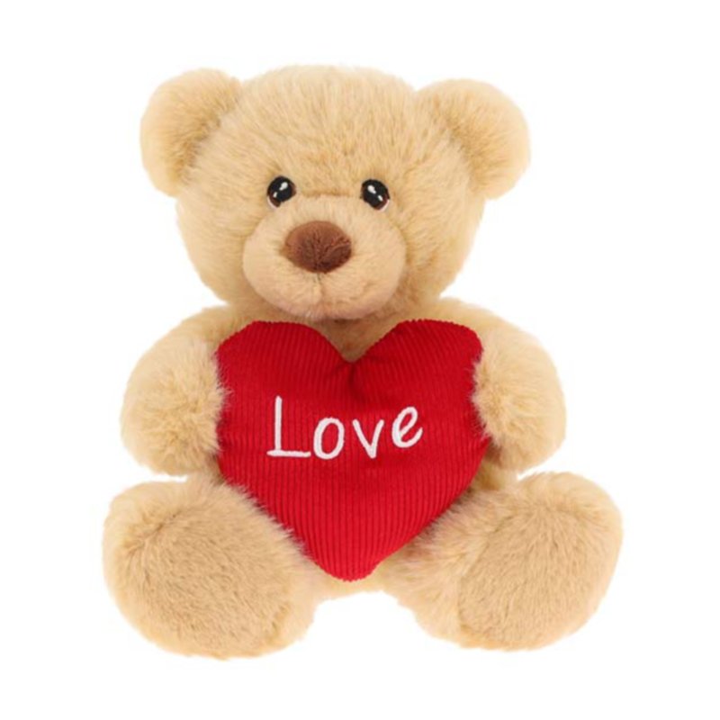 20cm KEELECO BROWN BARNEY BEAR WITH HEART