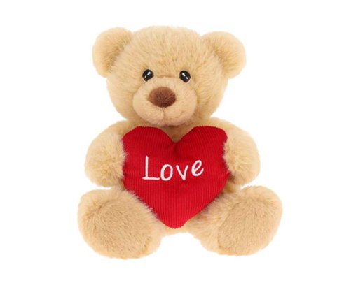 20cm KEELECO BROWN BARNEY BEAR WITH HEART
