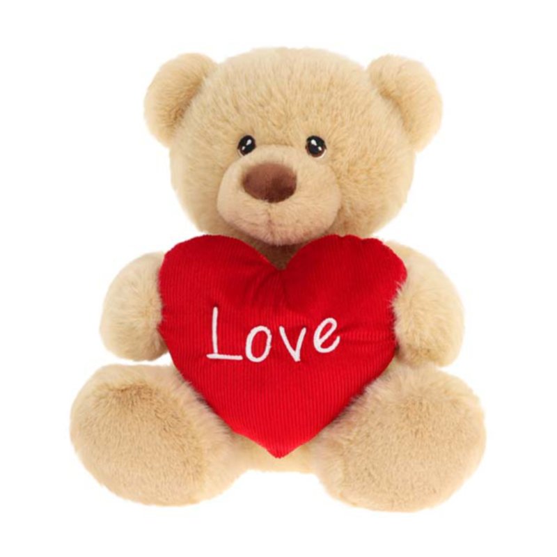 30cm KEELECO BROWN BARNEY BEAR WITH HEART