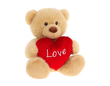 35cm KEELECO BROWN BARNEY BEAR WITH HEART
