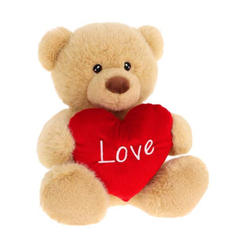 35cm KEELECO BROWN BARNEY BEAR WITH HEART