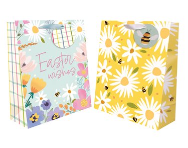 EASTER LARGE FLORAL GIFT BAG 12S