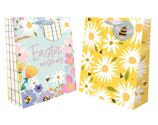 EASTER LARGE FLORAL GIFT BAG 12S