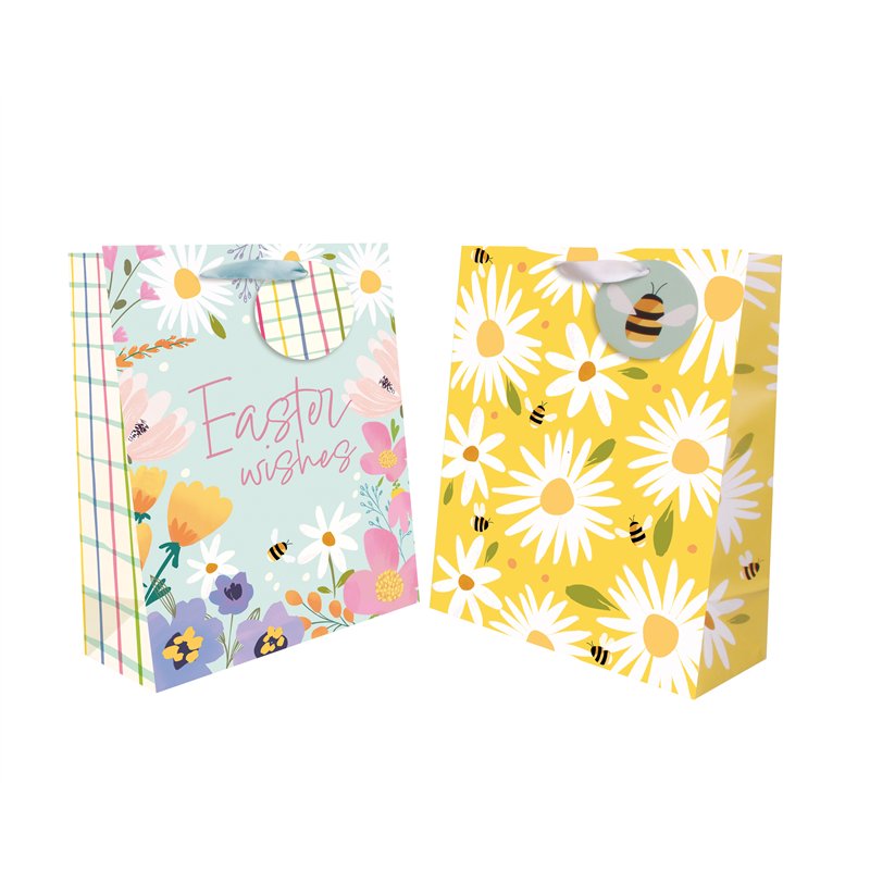EASTER MEDIUM FLORAL GIFT BAG 12S
