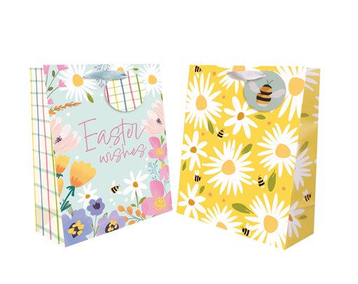 EASTER MEDIUM FLORAL GIFT BAG 12S