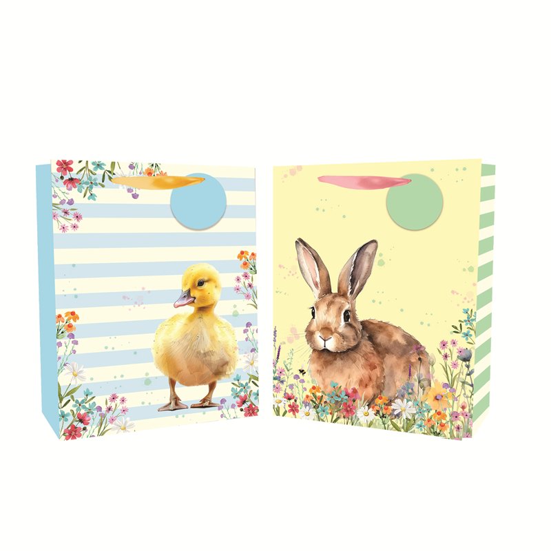 EASTER MEDIUM WATER COLOUR GIFT BAG 12S