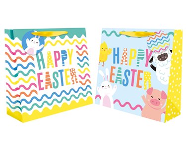 EASTER LARGE SQUARE GIFT BAG 12S