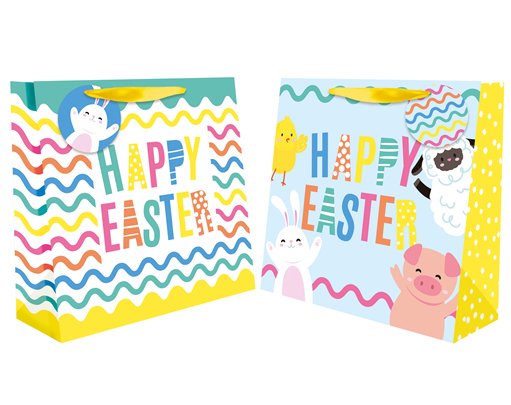 EASTER LARGE SQUARE GIFT BAG 12S