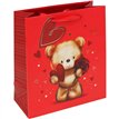 CUTE BEAR VALENTINES MEDIUM GIFT BAG 12S