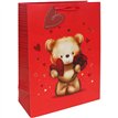 CUTE BEAR VALENTINES XLG GIFT BAG 12S